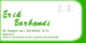 erik borbandi business card